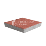 Тротуарная плитка Ромб 3Д, красная на камне, 6 см