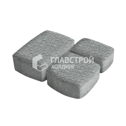 Тротуарная плитка Классика 3 камня, серая с мраморной крошкой, 4 см